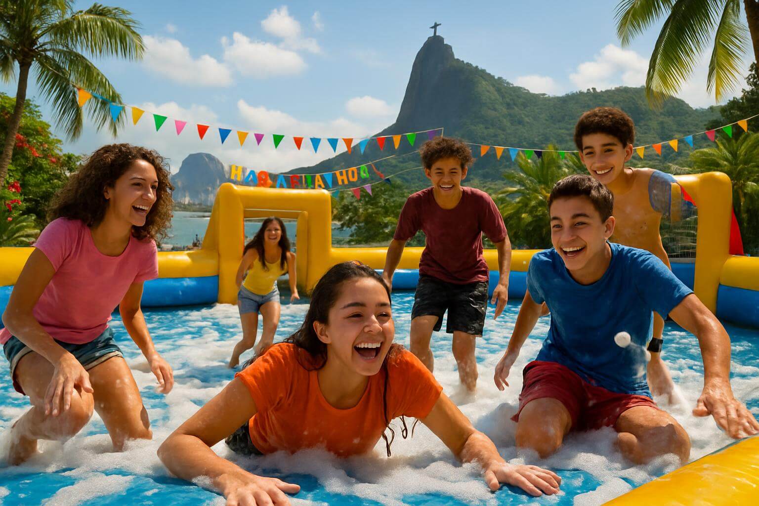 futebol de sabão para festas de 15 anos